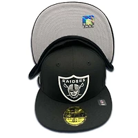 Las Vegas Raiders Black Banner Side Patch Gray UV NFL 59FIFTY Fitted Hat