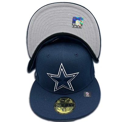 Dallas Cowboys Navy Banner Side Patch Gray UV NFL 59FIFTY Fitted Hat