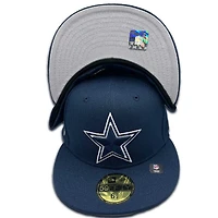 Dallas Cowboys Navy Banner Side Patch Gray UV NFL 59FIFTY Fitted Hat