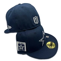 Dallas Cowboys Navy Banner Side Patch Gray UV NFL 59FIFTY Fitted Hat