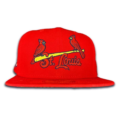 St Louis Cardinals Red Jersey Logo 125th Anniversary Patch Green UV 59FIFTY Fitted Hat