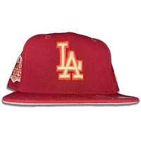 Los Angeles Dodgers Maroon Razzleberry 2020 WS Side Patch Pink UV 59FIFTY Fitted Hat