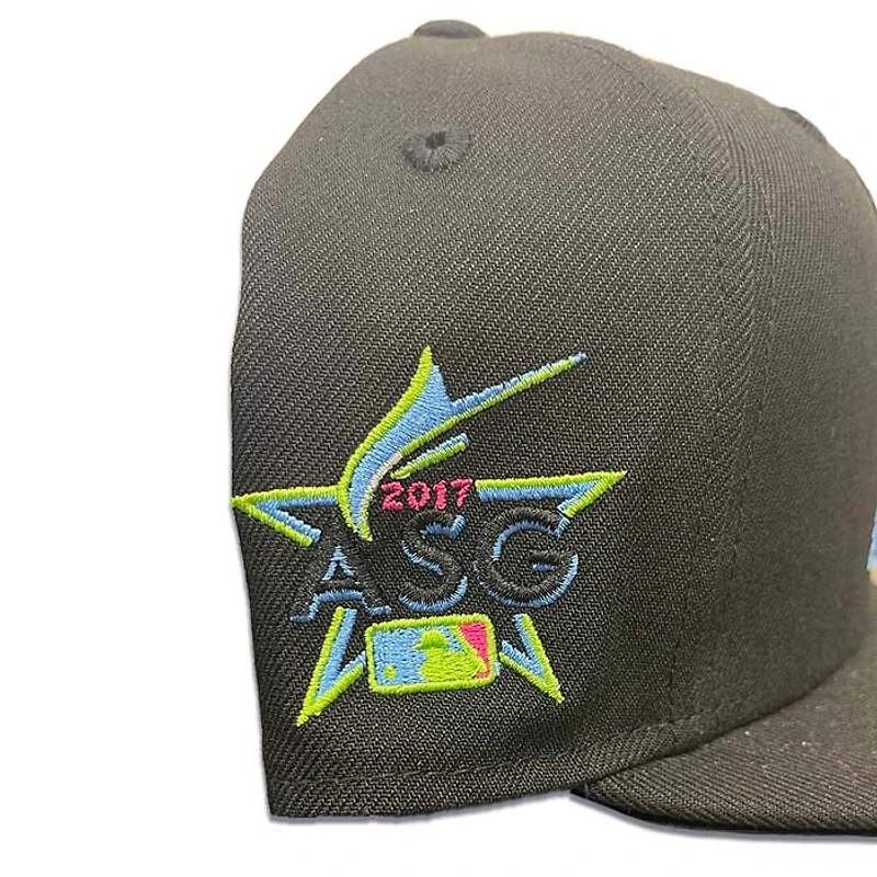 Miami Marlins Black 2017 ASG Patch Icy Blue UV Annual Clearance 59FIFTY Fitted Hat