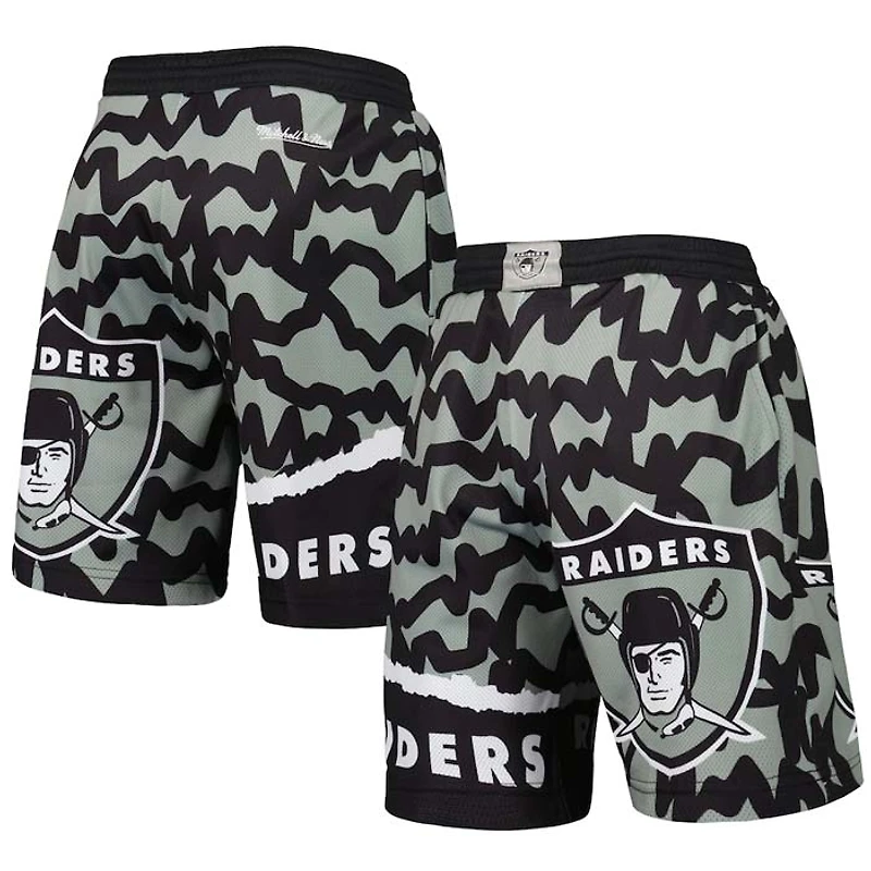 Las Vegas Raiders Black Mitchell & Ness Jumbotron 2.0 Sublimated Shorts