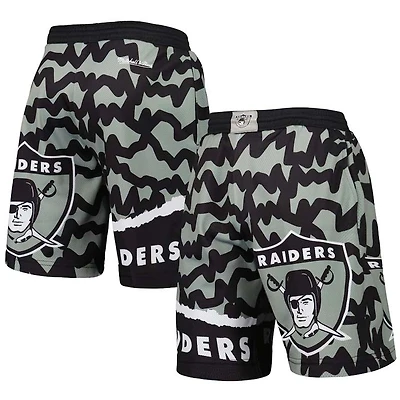 Las Vegas Raiders Black Mitchell & Ness Jumbotron 2.0 Sublimated Shorts