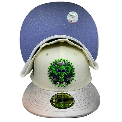 Oakland Athletics Chrome Hyphy Stomper 50th Anniversary Side Patch Lavender UV 59FIFTY Fitted Hat