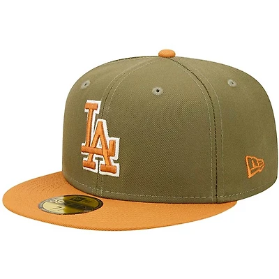 Los Angeles Dodgers Olive Brown Two Tone Color Pack New Era 59FIFTY Fitted Hat