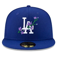 Los Angeles Dodgers Royal Blue Patch Bloom Lavender UV 59FIFTY Fitted Hat