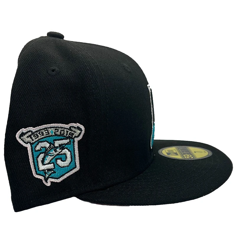 Florida Marlins Pro Image Exclusive Black 25th Year Patch Pink Sweatband and UV 59FIFTY Fitted Hat