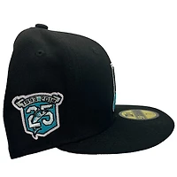 Florida Marlins Pro Image Exclusive Black 25th Year Patch Pink Sweatband and UV 59FIFTY Fitted Hat