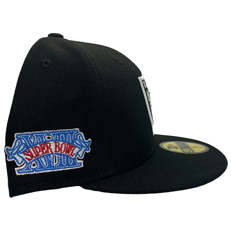 Las Vegas Raiders Pro Image Exclusive Black XVIII SB Patch Pink Sweatband and UV NFL 59FIFTY Fitted Hat