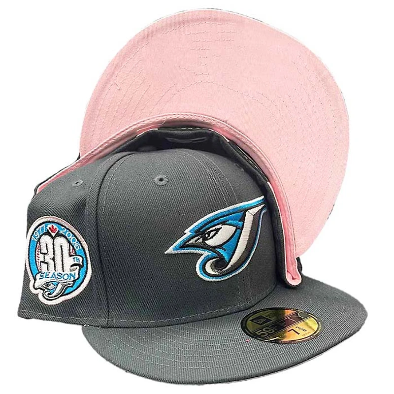 Toronto Blue Jays Pro Image Exclusive Gray 30th Year Patch Pink Sweatband and UV 59FIFTY Fitted Hat