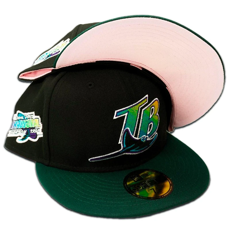 Tampa Bay Devil Rays Pro Image Exclusive Black Inaugural Season Patch Pink Sweatband and UV 59FIFTY Fitted Hat