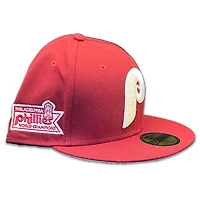Philadelphia Phillies Pro Image Exclusive Maroon World Champs Patch Pink Sweatband and UV 59FIFTY Fitted Hat
