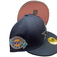 Dallas Cowboys Pro Image Exclusive Navy XXVIII SB Patch Pink Sweatband and UV NFL 59FIFTY Fitted Hat