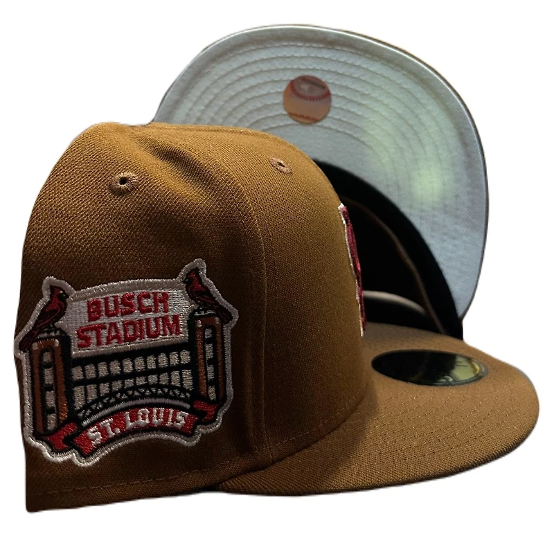 St Louis Cardinals Tan Busch Stadium Side Patch Chrome White UV 59FIFTY Fitted Hat