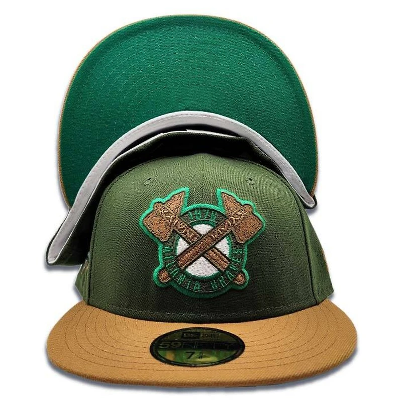 Atlanta Braves Tomahawk Earth Day 150th Anniversary Patch Green UV 59FIFTY Fitted Hat