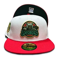 Tennessee Smokies White Two Tone Southern League Patch Green UV 59FIFTY Fitted Hat
