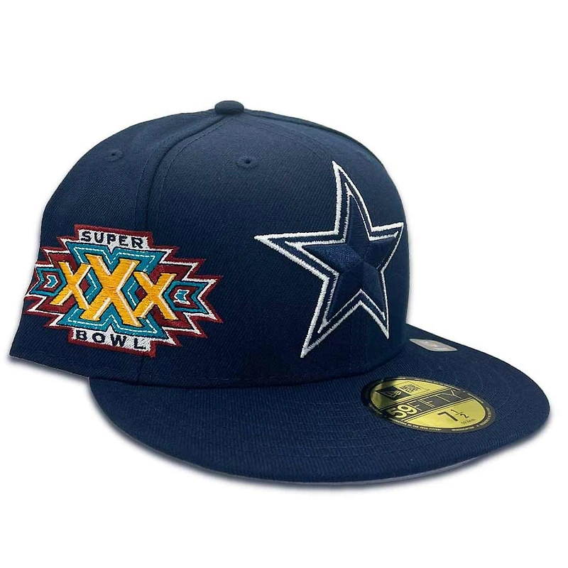 Dallas Cowboys Pro Image Exclusive Navy Oversize Patch Lavender Purple UV 59FIFTY Fitted Hat