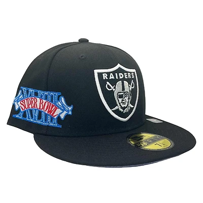 Las Vegas Raiders Pro Image Exclusive Black Oversize Patch Lavender Purple UV 59FIFTY Fitted Hat