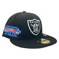 Las Vegas Raiders Pro Image Exclusive Black Oversize Patch Lavender Purple UV 59FIFTY Fitted Hat