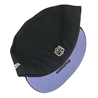 Las Vegas Raiders Pro Image Exclusive Black Oversize Patch Lavender Purple UV 59FIFTY Fitted Hat