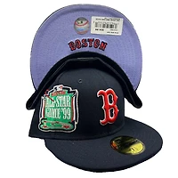 Boston Red Sox Pro Image Exclusive Navy Oversize Patch Lavender Purple UV 59FIFTY Fitted Hat
