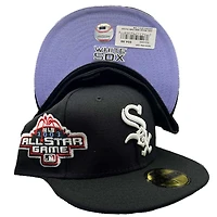 Chicago White Sox Pro Image Exclusive Black Oversize Patch Lavender Purple UV 59FIFTY Fitted Hat