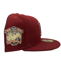 Los Angeles Dodgers Maroon Double Header 40th Anniversary Patch Brown UV 59FIFTY Fitted Hat