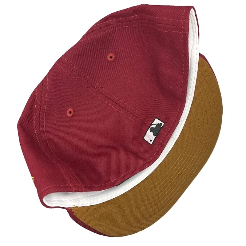 Los Angeles Dodgers Maroon Double Header 40th Anniversary Patch Brown UV 59FIFTY Fitted Hat