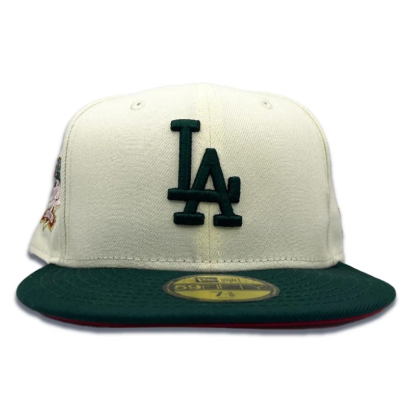 Los Angeles Dodgers Chrome Double Header 100th Anniversary Patch Red UV 59FIFTY Fitted Hat