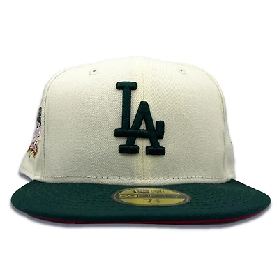 Los Angeles Dodgers Chrome Double Header 100th Anniversary Patch Red UV 59FIFTY Fitted Hat