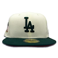 Los Angeles Dodgers Chrome Double Header 100th Anniversary Patch Red UV 59FIFTY Fitted Hat