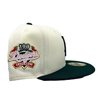 Los Angeles Dodgers Chrome Double Header 100th Anniversary Patch Red UV 59FIFTY Fitted Hat