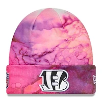 Cincinnati Bengals Pink Tie Dye 2022 NFL Cuffed Crucial Catch Knit Beanie Hat
