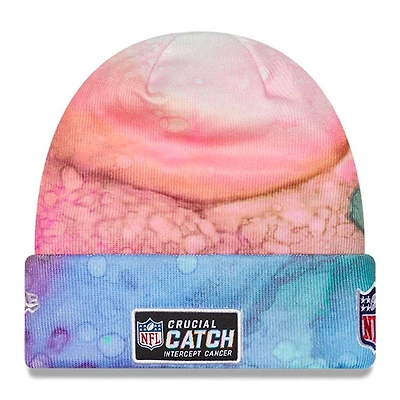 Cincinnati Bengals Pink Tie Dye 2022 NFL Cuffed Crucial Catch Knit Beanie Hat