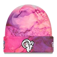 Los Angeles Rams Pink Tie Dye 2022 NFL Cuffed Crucial Catch Knit Beanie Hat