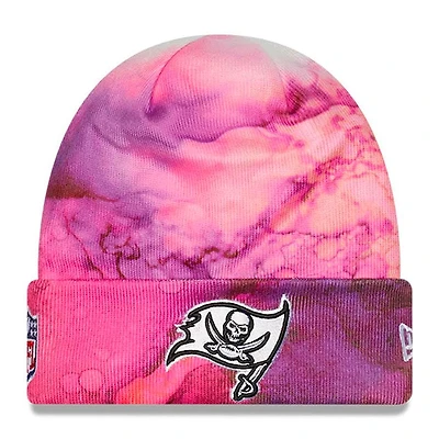 Tampa Bay Buccaneers Pink Tie Dye 2022 NFL Cuffed Crucial Catch Knit Beanie Hat