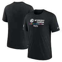 Pittsburgh Steelers Black 2022 NFL Nike Crucial Catch Intercept Cancer Performance Shirt