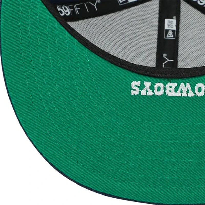 Dallas Cowboys Navy Side Split Green UV NFL 59FIFTY Fitted Hat