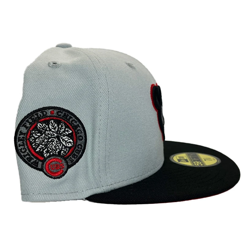 Chicago Cubs Gray Lunar Dust Wrigley Field Patch Red UV 59FIFTY Fitted Hat