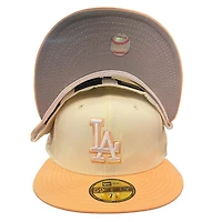Los Angeles Dodgers Chrome Peach Two Tone 50th Anniversary Patch Gray UV 59FIFTY Fitted Hat