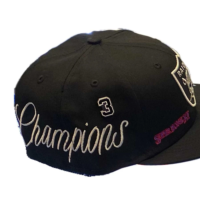 Las Vegas Raiders Black Historic Super Bowl Champions Gray UV 59FIFTY Fitted Hat