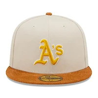 Oakland Athletics Cream 1989 WS Patch Brown Corduroy Visor Dark Green UV 59FIFTY Fitted Hat