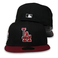 Los Angeles Dodgers Black Cardinal Red Two Tone 40th Anniversary Patch Gray UV 59FIFTY Fitted Hat