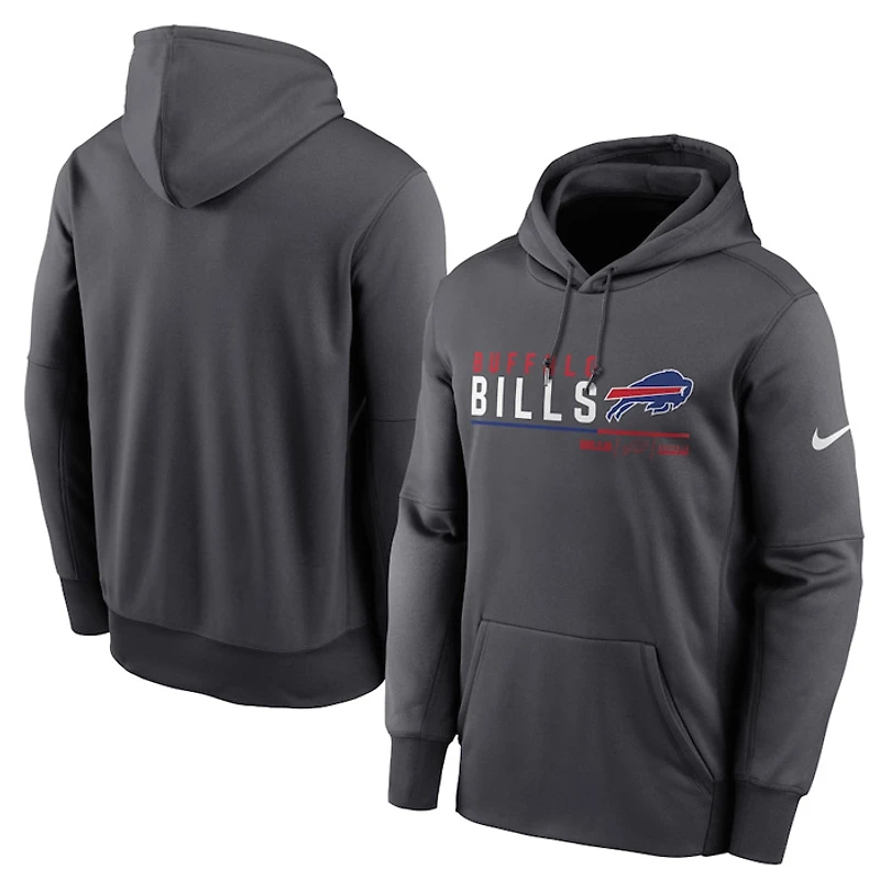 Buffalo Bills Anthracite Nike Prime Logo Name Split Pullover Hoodie
