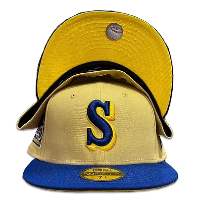 Seattle Mariners Two Tone Vegas Gold 40th Anniversary Patch Yellow UV 59FIFTY Fitted Hat