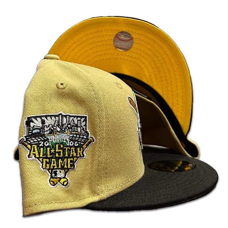Pittsburgh Pirates Two Tone Vegas Gold 2006 ASG Patch Yellow UV 59FIFTY Fitted Hat
