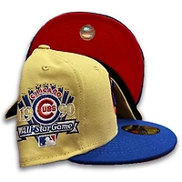Chicago Cubs Two Tone Vegas Gold 1990 ASG Patch Red UV 59FIFTY Fitted Hat
