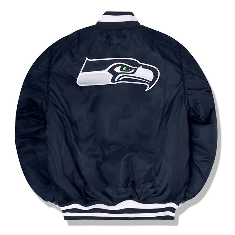 Seattle Seahawks x Alpha Industries MA-1 New Era Navy Reversible Bomber Jacket
